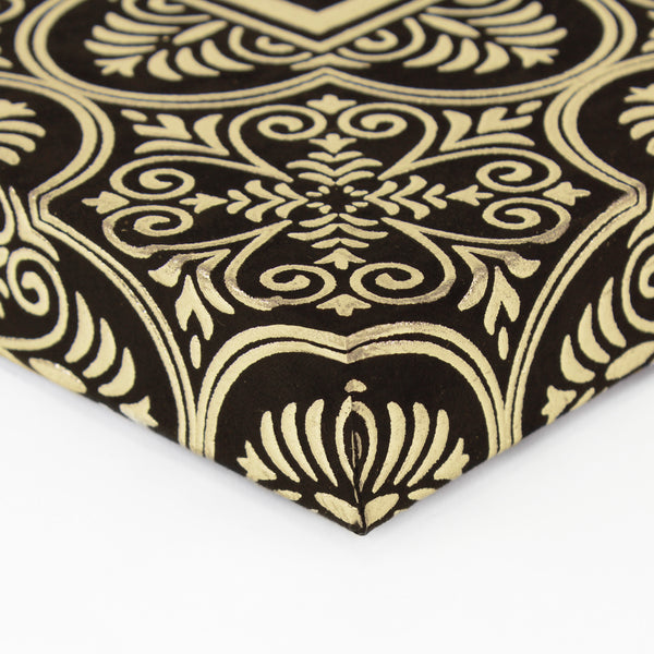 Ayat-Al-Kursi Small Suede Canvas Black & Gold