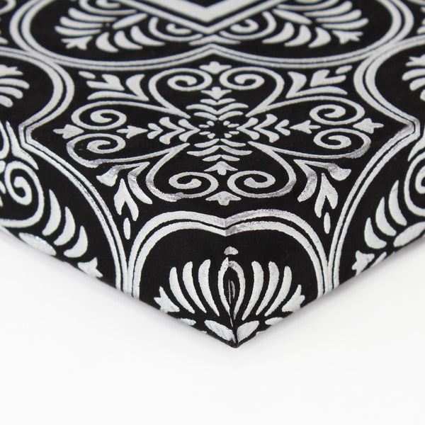 Ayat-Al-Kursi Small Suede Canvas Black & Silver