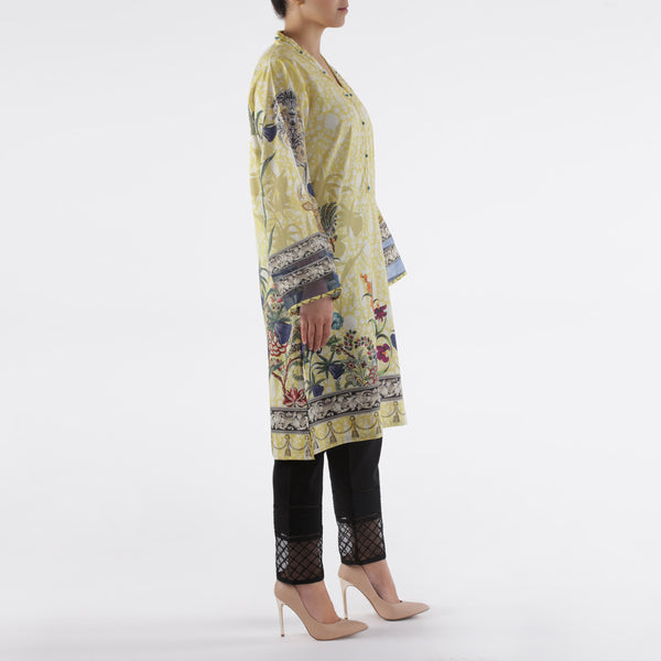 Oaks Lemon Green Printed Kurti - Anaya Clothing