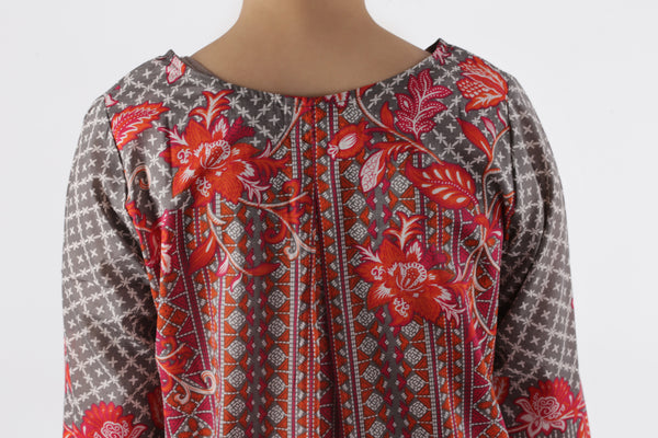 Oaks Grey Lawn Printed Kurti - Anaya Clothing