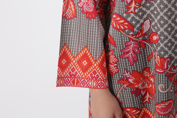 Oaks Grey Lawn Printed Kurti - Anaya Clothing