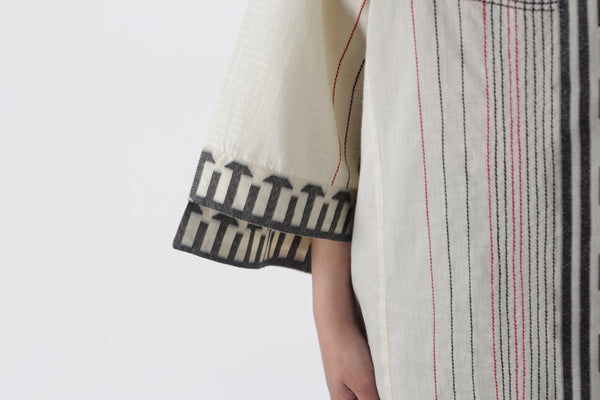 Oaks Off-White Jacquard Printed Kurti - Anaya Clothing