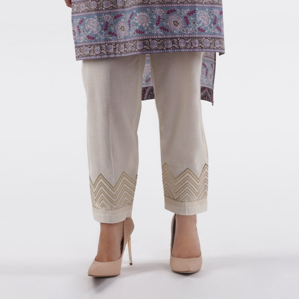Oaks Ivory Embroidered Pants