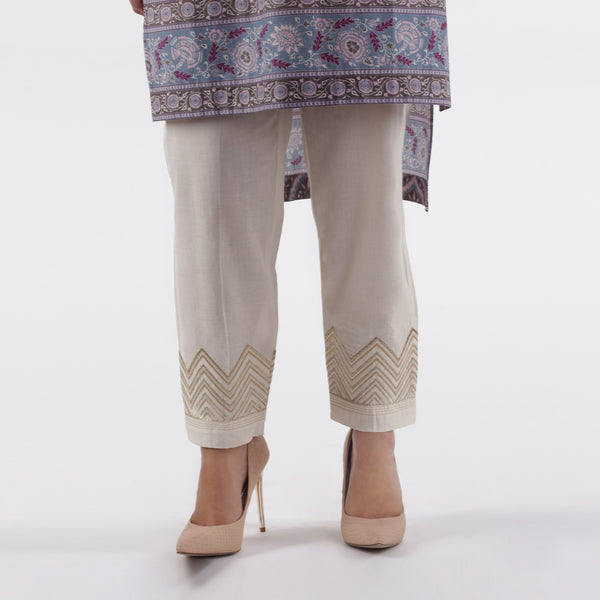Oaks Ivory Embroidered Pants - Anaya Clothing